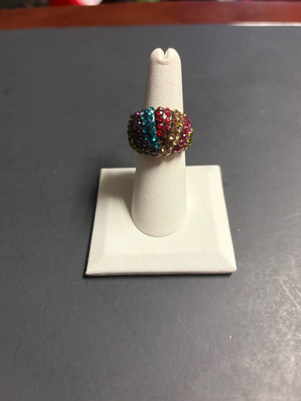 Multicolor Stretch Dome Statement Ring - Women Jewelry